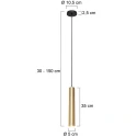 Pendelleuchte TUBEL inkl. 1 x GU10 , 4,9W, 2200-2700K, 480lm, IP20, CRI>80, dimmbar, messing
