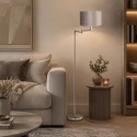 floor lamp BELLA 1 flame E27 IP20, steel dimmable
