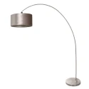 Bogenlampe SOLVA, 1-flammig, E27, IP20, Schirm silber