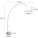 Mexlite Bogenlampe SOLVA, 1-flammig, E27, IP20, Schirm weiß