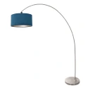 Bogenlampe SOLVA, 1-flammig, E27, IP20, Schirm blau