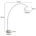 Mexlite floor lamp SOLVA E27 IP20, dimmable