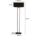Steinhauer floor lamp STANG E27 IP20, dimmable
