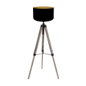 Mexlite Stehleuchte TRIEK, 1-flammig, E27, IP20, holz/schwarz, Schirm schwarz