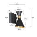 anne light & home wall luminaire PRETO 1 flame GU10 IP20, black dimmable
