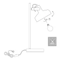 Mexlite table lamp PRATO 1 flame E14 IP20, black dimmable