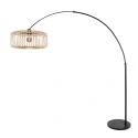 Bogenlampe BREEZA BEACH, 1-flammig, Schirm-Ø: 60cm, E27, IP20, schwarz/beige
