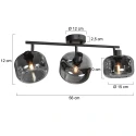 Mexlite wall luminaire TENEBRIS 3 flames E14 IP20, black dimmable