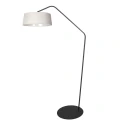 anne light & home Stehleuchte ZIG-ZAG, 1-flammig, H: 175cm, E27, IP20, schwarz, Schirm Leinen creme