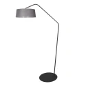 anne light & home Stehleuchte ZIG-ZAG, 1-flammig, H: 175cm, E27, IP20, schwarz, Schirm Leinen grau
