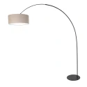 anne light & home Bogenlampe CURVE, 1-flammig, E27, IP20, schwarz, Schirm schlamm