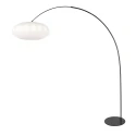 anne light & home Bogenlampe CURVE, 1-flammig, E27, IP20, schwarz, Schirm oval weiß