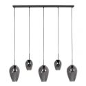 Pendelleuchte DROVIA, Schirm-Ø: 15/22,5cm, 5-flammig, E27, IP20, schwarz/rauchfarben