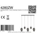 Mexlite Pendelleuchte DROVIA, Schirm-Ø: 15/22,5cm, 5-flammig, E27, IP20, schwarz/rauchfarben