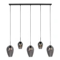 Mexlite Pendelleuchte DROVIA, Schirm-Ø: 15/22,5cm, 5-flammig, E27, IP20, schwarz/rauchfarben