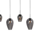 Mexlite Pendelleuchte DROVIA, Schirm-Ø: 15/22,5cm, 5-flammig, E27, IP20, schwarz/rauchfarben