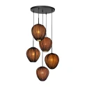 pendant luminaire SILURA 5 flames E27 IP20, black dimmable