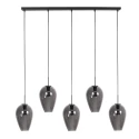 Pendelleuchte DROVIA, Schirm-Ø: 33cm, 5-flammig, E27, IP20, schwarz/rauchfarben