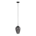 Mexlite Pendelleuchte DROVIA, Ø22,5cm, 1-flammig, E27, IP20, schwarz/rauchfarben