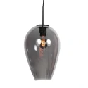 Mexlite Pendelleuchte DROVIA, Ø22,5cm, 1-flammig, E27, IP20, schwarz/rauchfarben