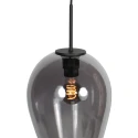 Mexlite Pendelleuchte DROVIA, Ø22,5cm, 1-flammig, E27, IP20, schwarz/rauchfarben