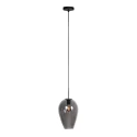 Mexlite Pendelleuchte DROVIA, Ø22,5cm, 1-flammig, E27, IP20, schwarz/rauchfarben
