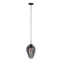 Mexlite Pendelleuchte DROVIA, Ø22,5cm, 1-flammig, E27, IP20, schwarz/rauchfarben