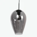 Mexlite Pendelleuchte DROVIA, Ø22,5cm, 1-flammig, E27, IP20, schwarz/rauchfarben