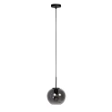 Mexlite Pendelleuchte SFERIO, Ø20cm, 1-flammig, E27, IP20, schwarz/rauchglas