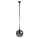 Mexlite Pendelleuchte HALOSWAP, Rauchglasschirm Ø25cm, 1-flammig, E27, IP20, schwarz/rauchglas