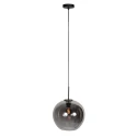 Mexlite Pendelleuchte SFERIO, Ø30cm, 1-flammig, E27, IP20, schwarz/rauchglas