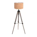 Mexlite Stehleuchte TRIEK, 1-flammig, E27, IP20, holz/schwarz, Schirm kork