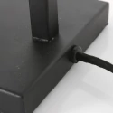 Steinhauer Tischleuchte STANG, Fuß eckig, 1-flammig, H: 51cm, E27, IP20, schwarz, Schirm kork