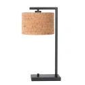 Steinhauer Tischleuchte STANG, Fuß eckig, 1-flammig, H: 51cm, E27, IP20, schwarz, Schirm kork