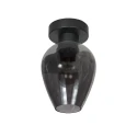 Deckenleuchte DROVIA, Ø15cm, 1-flammig, E27, IP20, schwarz/rauchfarben