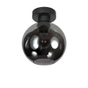 Deckenleuchte SFERIO, Ø15cm, 1-flammig, E27, IP20, schwarz/rauchglas
