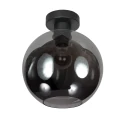 Deckenleuchte SFERIO, Ø25cm, 1-flammig, E27, IP20, schwarz/rauchglas
