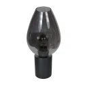 Tischleuchte DROVIA, Ø22,5cm, 1-flammig, E27, IP20, schwarz/rauchfarben