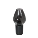 Tischleuchte DROVIA, Ø15cm, 1-flammig, E27, IP20, schwarz/rauchfarben