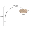 wall luminaire MAZE NATURAL 1 flame E27 IP20, black dimmable