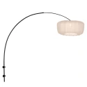 Steinhauer Bogen-Wandleuchte VELA LINO, 1-flammig, E27, IP20, schwarz / Schirm creme