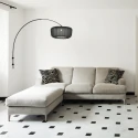 Steinhauer Bogen-Wandleuchte VELA LINO, 1-flammig, E27, IP20, schwarz / Schirm schwarz