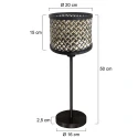 Mexlite table lamp NOOR 1 flame E27 IP20, black dimmable