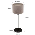 Mexlite table lamp NOOR 1 flame E27 IP20, black dimmable