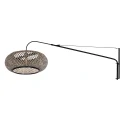 Steinhauer Wandleuchte MAZE NATURAL, 1-flammig, E27, IP20, schwarz / Schirm bambus dunkel