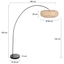 Mexlite arc luminaire SOLVA 1 flame E27 IP20, black dimmable