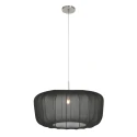 Pendelleuchte VELA LINO, 1-flammig, E27, IP20, stahl / Schirm schwarz