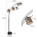 Mexlite floor lamp SUMBA 5 flames E14 IP20, black dimmable