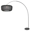 anne light & home Bogenlampe CURVE, 1-flammig, E27, IP20, schwarz, Schirm schwarz