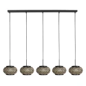 pendant luminaire NOX LIGHT 5 flames E27 IP20, black dimmable